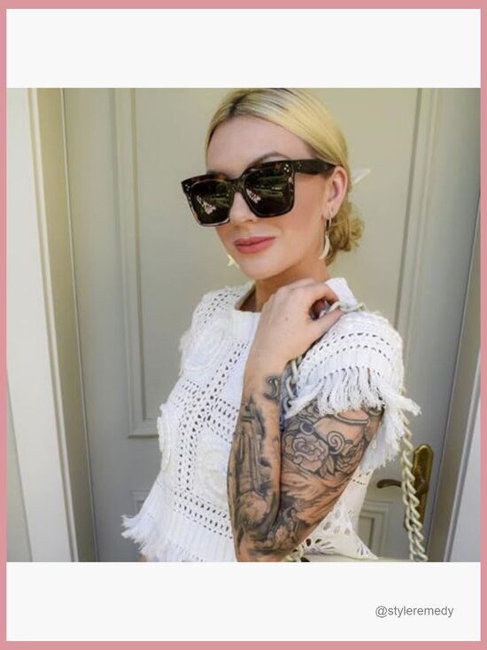 Vintage Oversized Square Sunglasses UV400 Protection Plastic Frame - Picture 3 of 7